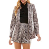 Snake Skin Print Front Open Blazer