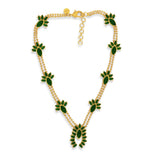 Sweet Squash Blossom Necklace - Green Strawberry Quartz