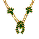 Sweet Squash Blossom Necklace - Green Strawberry Quartz