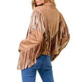 Tan 2-Tone Fringe Jacket