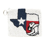 Texas Map and Boots Beaded Coin Purse