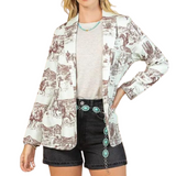 Zoe Western Print Woven Blazer