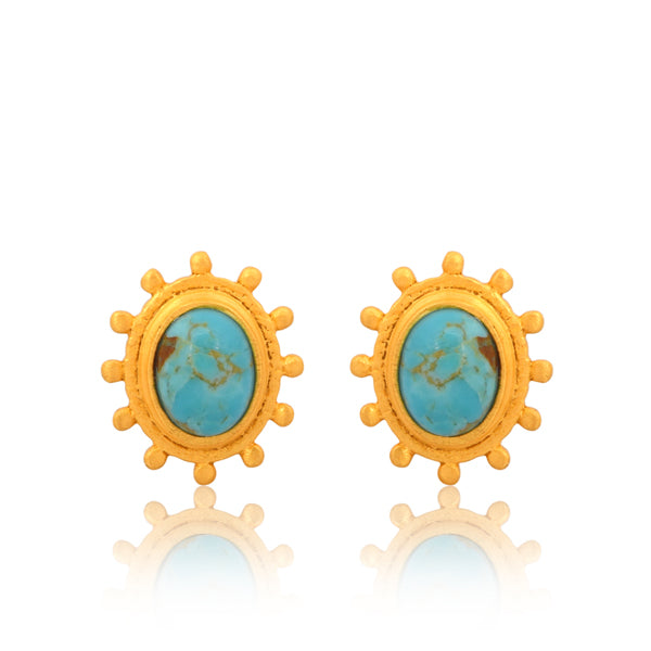 Up Until Sunrise Stud Earrings - Turquoise