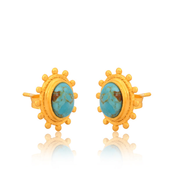 Up Until Sunrise Stud Earrings - Turquoise