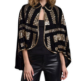 Velvet Sequin Party Capelet