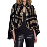 Velvet Sequin Party Capelet