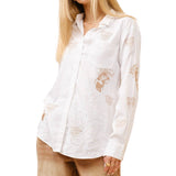 Western Embroidered Linen Blouse