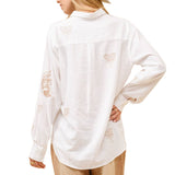 Western Embroidered Linen Blouse