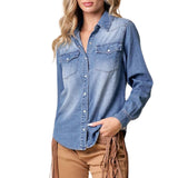 Western Snap Buttons Denim Shirt