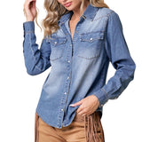 Western Snap Buttons Denim Shirt