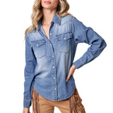 Western Snap Buttons Denim Shirt