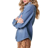 Western Snap Buttons Denim Shirt