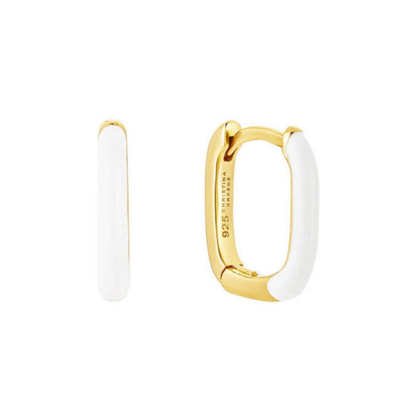 Winter White U-Hoop Earrings