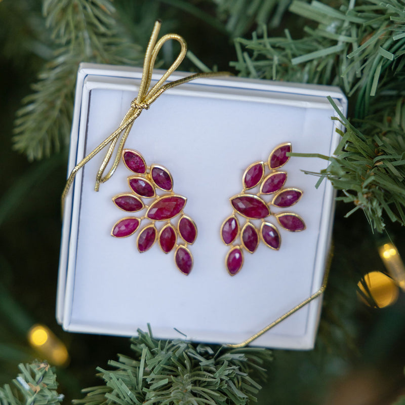 Crimson Crystal Earrings