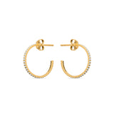 Leiah 14K Gold Hoop Earrings with White Diamonds