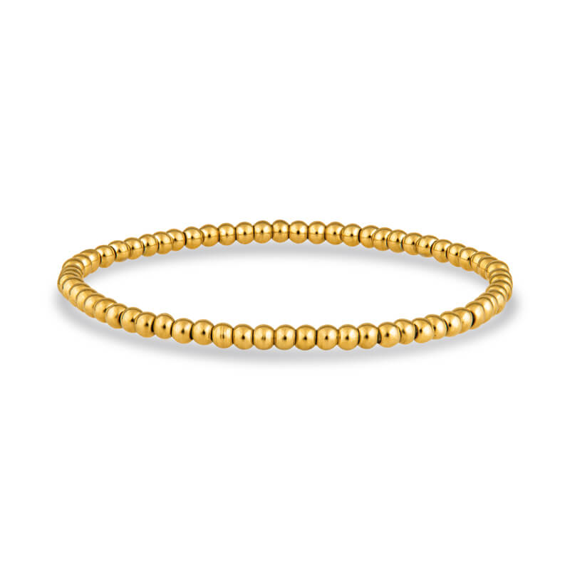 Custom Initial Letter Gold Beaded Bracelet– Christina Greene LLC