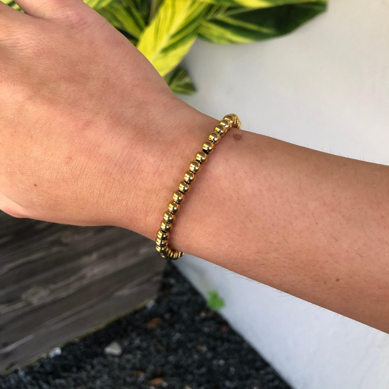 Mini Metal Stacking Bracelet - Ball Beads Gold - Scout Curated Wears
